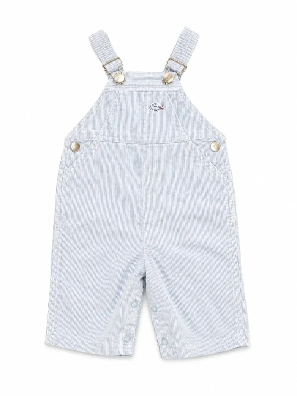 Vintage Izod Lacoste Baby Blue Pinwale Corduroy Overalls 3-6 Months Snap Bottom
